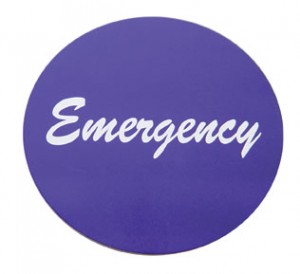 Aluminum "Emergency" Sticker - Purple