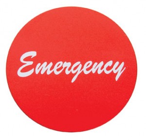 Aluminum "Emergency" Sticker - Red