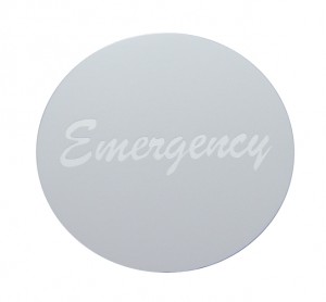 Aluminum "Emergency" Sticker - Silver