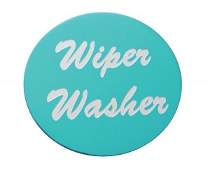 Aluminum "Wiper/Washer" Sticker - Blue
