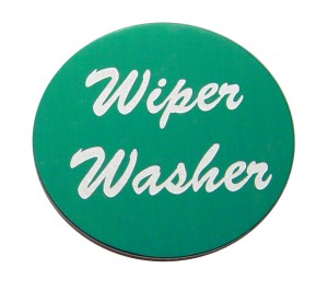 Aluminum "Wiper/Washer" Sticker - Green