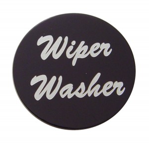 Aluminum "Wiper/Washer" Sticker - Black