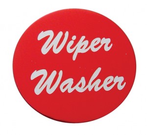 Aluminum "Wiper/Washer" Sticker - Red
