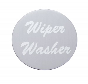 Aluminum "Wiper/Washer" Sticker - Silver