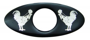 (2/Card) Glossy Chicken Key Hole Guard - Black