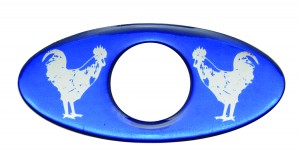 (2/Card) Glossy Chicken Key Hole Guard - Blue