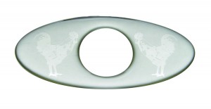 (2/Card) Glossy Chicken Key Hole Guard - Silver