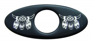 (2/Card) Glossy Cow Skull Key Hole Guard - Black