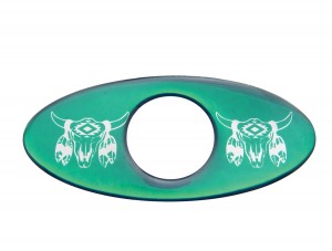 (2/Card) Glossy Cow Skull Key Hole Guard - Green
