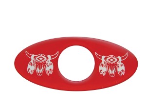 (2/Card) Glossy Cow Skull Key Hole Guard - Red