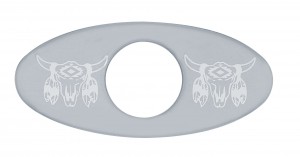 (2/Card) Glossy Cow Skull Key Hole Guard - Silver
