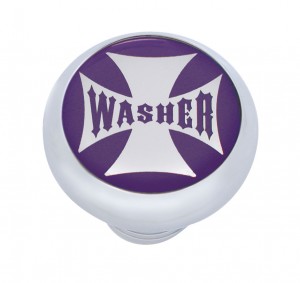 Chrome Deluxe W/ Glossy "Washer" Maltese Cross Sticker - Purple