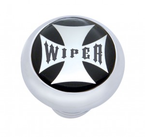 Chrome Deluxe W/ Glossy "Wiper" Maltese Cross Sticker - Black