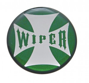 Glossy Maltese Cross "Wiper" Sticker - Green