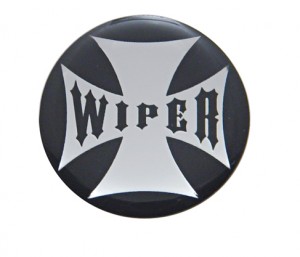 Glossy Maltese Cross "Wiper" Sticker - Black