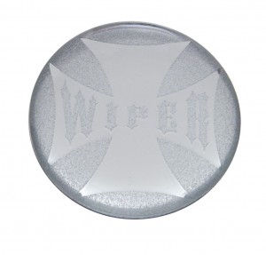 Glossy Maltese Cross "Wiper" Sticker - Silver