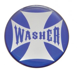 Glossy Maltese Cross "Washer" Sticker - Blue