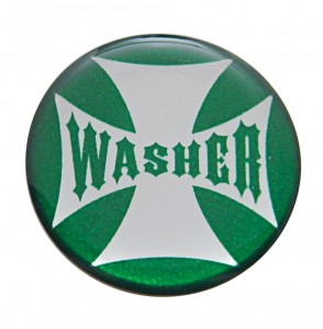 Glossy Maltese Cross "Washer" Sticker - Green