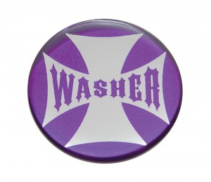 Glossy Maltese Cross "Washer" Sticker - Purple