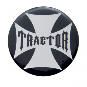 Glossy Maltese Cross "Tractor" Sticker - Black