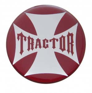 Glossy Maltese Cross "Tractor" Sticker - Red