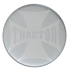 Glossy Maltese Cross "Tractor" Sticker - Silver