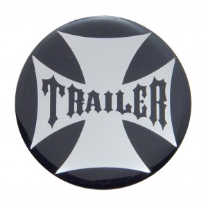 Glossy Maltese Cross "Trailer" Sticker - Black