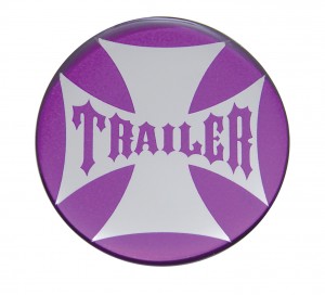 Glossy Maltese Cross "Trailer" Sticker - Purple
