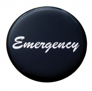 Glossy "Emergency" Sticker - Black