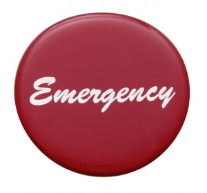 Glossy "Emergency" Sticker - Red