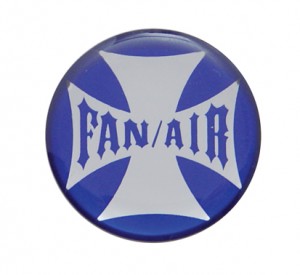 Glossy Maltese Cross "Fan/Air" Sticker - Blue