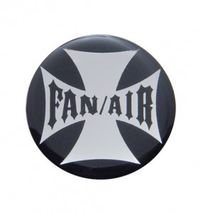 Glossy Maltese Cross "Fan/Air" Sticker - Black