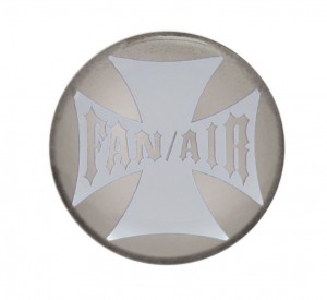 Glossy Maltese Cross "Fan/Air" Sticker - Silver