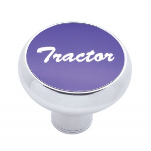 Chrome Deluxe Air Valve Knob W/ Aluminum "Tractor" Sticker - Purple