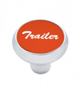 Chrome Deluxe Air Valve Knob W/ Aluminum "Trailer" Sticker - Red