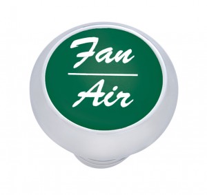 Chrome Deluxe Dash Knob W/ Aluminum "Fan/Air" Sticker - Green
