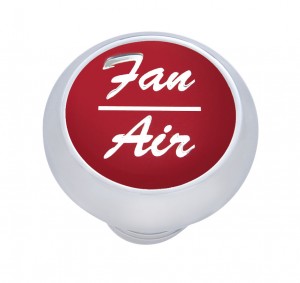 Chrome Deluxe Dash Knob W/ Aluminum "Fan/Air" Sticker - Red