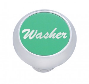 Chrome Deluxe Dash Knob W/ Aluminum "Washer" Sticker - Green