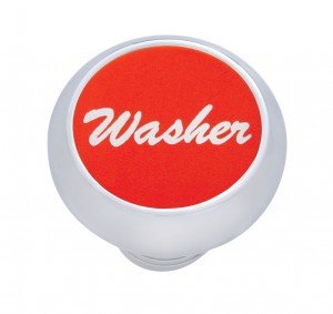 Chrome Deluxe Dash Knob W/ Aluminum "Washer" Sticker - Red