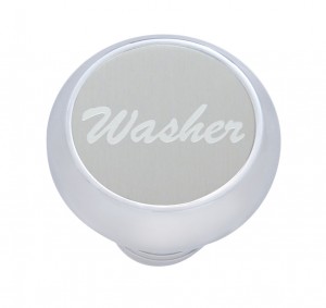 Chrome Deluxe Dash Knob W/ Aluminum "Washer" Sticker - Silver