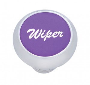 Chrome Deluxe Dash Knob W/ Aluminum "Wiper" Sticker - Purple