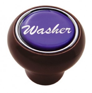 Wood Deluxe Dash Knob W/ Glossy "Washer" Sticker - Purple
