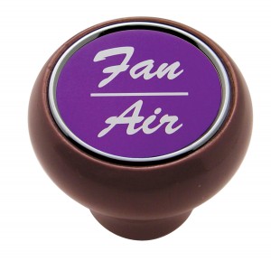 Wood Deluxe Dash Knob W/ Aluminum "Fan/Air" Sticker - Purple