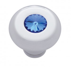 Chrome Aluminum Dash Knob W/ Diamond - Blue