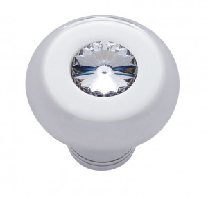 Chrome Aluminum Dash Knob W/ Diamond - Clear