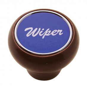 Wood Deluxe Dash Knob W/ Aluminum "Wiper" Sticker - Purple