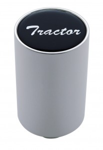 Chrome Aluminum 3" Air Valve Knob W/ Glossy "Tractor" Sticker - Black