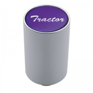 Chrome Aluminum 3" Air Valve Knob W/ Glossy "Tractor" Sticker - Purple