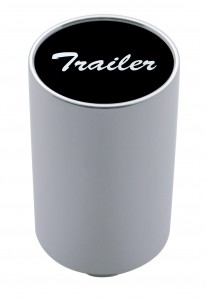 Chrome Aluminum 3" Air Valve Knob W/ Glossy "Trailer" Sticker - Black