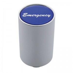 Chrome Aluminum 3" Air Valve Knob W/ Glossy "Emergency" Sticker - Blue